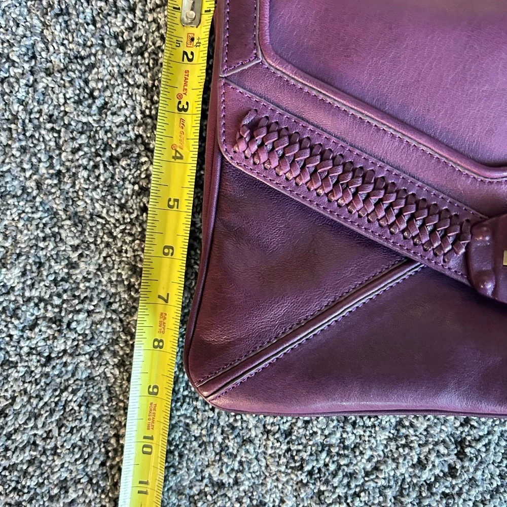 Treesje Violet Leather‎ Clutch with Braided Accent